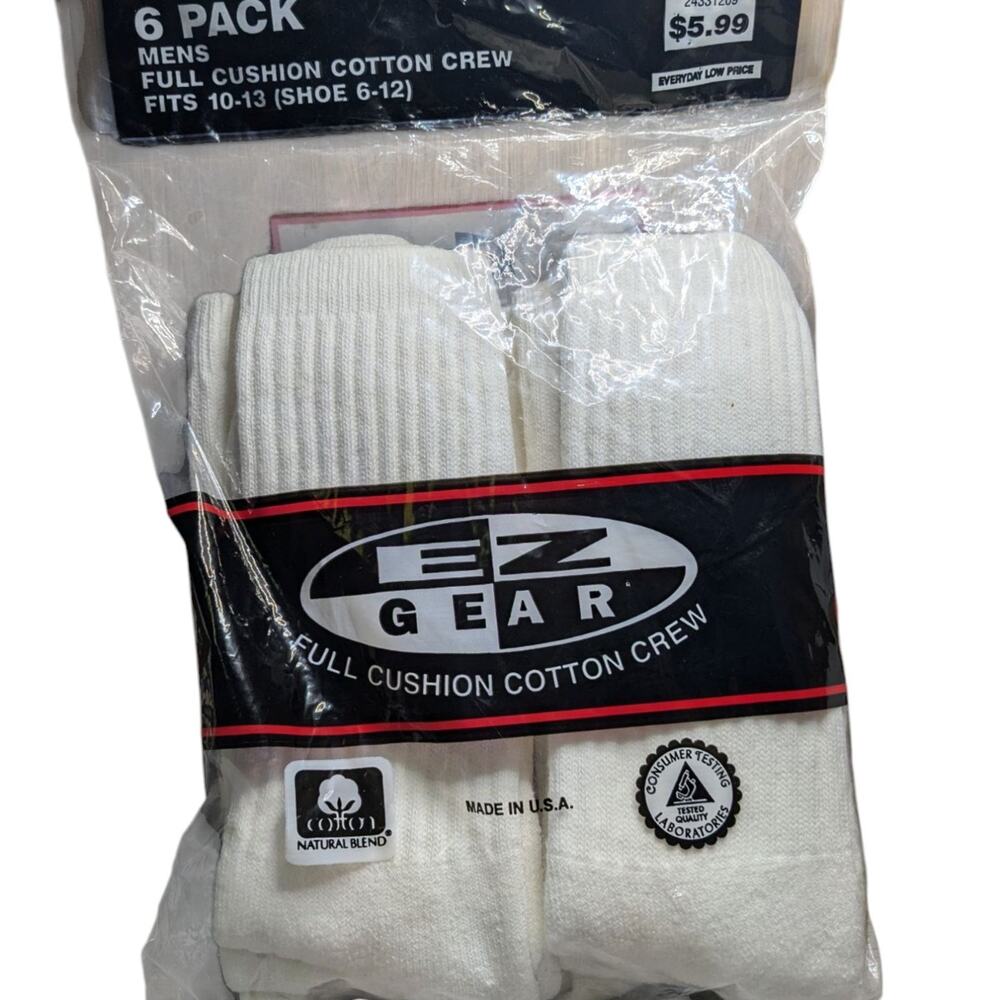 Vintage EZ Gear New Crew Sock 6 pack
